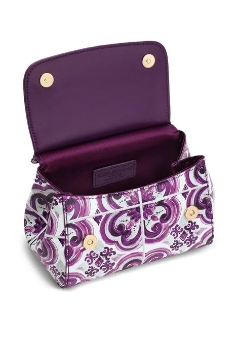 Borsa a Mano Sicily Con Stampa Maiolica Viola DOLCE & GABBANA KIDS | EB0003-AQ975I03TN